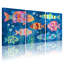 Animaux, poissons colorés, impression sous-marine, ensemble de 3 impressions sur toile-2122495712