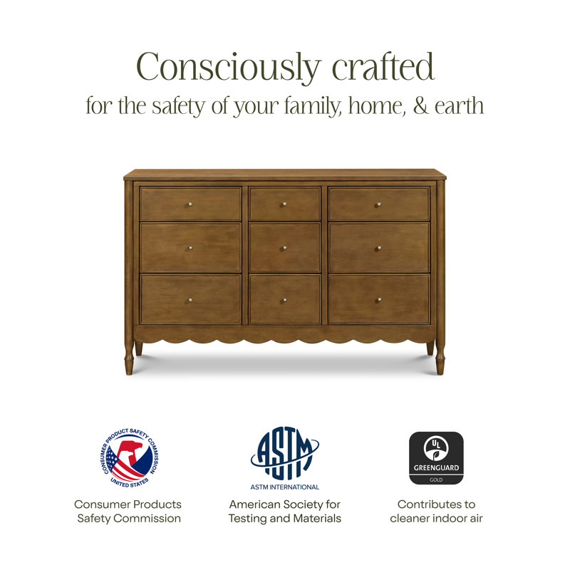 Ambrosia 9-Drawer Assembled Dresser, Natural Walnut