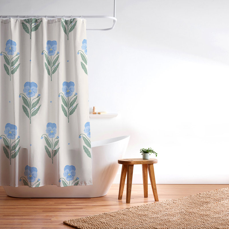 Rideau de douche Agnes 91, Bleu floral 6