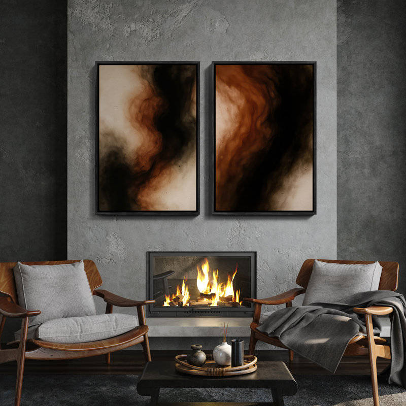 Art mural encadré, rétro, antique, classique pour chambre à coucher - 24 po x 36 po x 2 panneaux, H 36 po x l 24 po, Noir