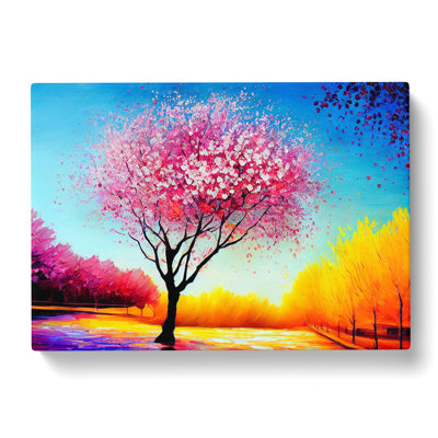 Cherry Blossom Tree Glow - Wrapped Canvas