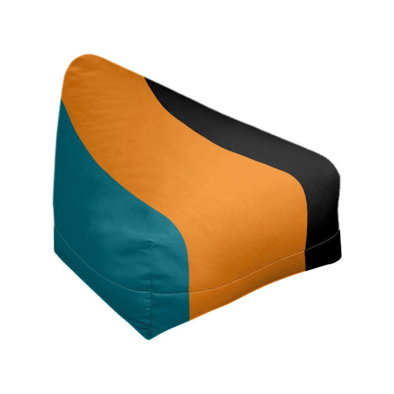 Housse de fauteuil à billes, H 42 po x l 38 po x P 2 po, Bleu sarcelle foncé du Pacifique / orange brulé