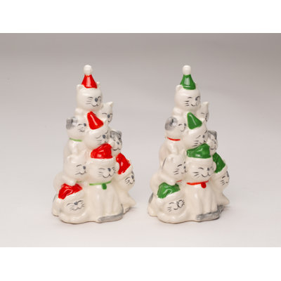 Christmas Tree Cats Salt and Pepper