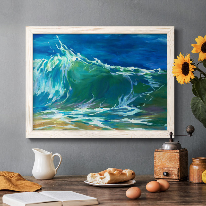 Green Flash encadré sur toile, H 14 po x l 20 po x P 1,5 po, Blanc