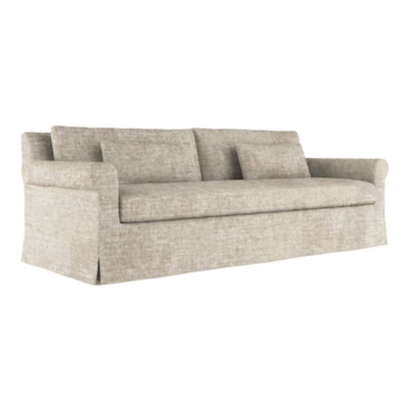 Ludlow 108" Rolled Arm Sofa, 34" H x 108" W x 38" D, Natural, Crushed Velvet Oyster
