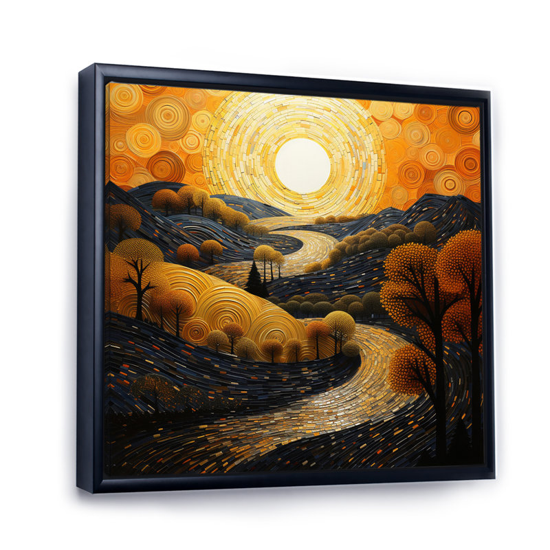 Canyon Golden Hour Collage I sur toile, Cadre flottant noir, H 36 po x l 36 po