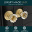 Mega Handles Feerie Crystal Dummy Knob - lot de 2 - Bouton anti-rotation pour porte d'entrée / garde-robe et portes françaises, un côté - Laiton satiné-131633325-131633327-131633328