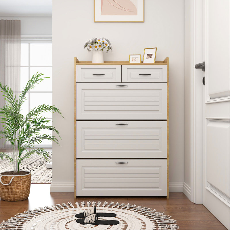 Armoire à chaussures spacieuse avec tiroirs rotatifs et grande capacité de rangement, idéale pour organiser les chaussures et les garder en ordre.