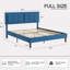 Structure de lit double Kempst, cadre de lit plateforme double rembourré avec tête de lit capitonnée à hauteur réglable, sommier robuste avec lattes de bois, aucun sommier requis, rangement sous le lit-62437391-63251646