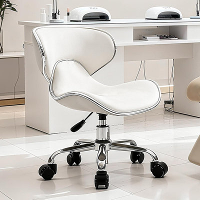 Swivel & Adjustable Pedicure Stool - Ergonomic Nail tech Chair for Salon Professionals, Comfortable Pedicure Chair with Smooth Rotation by Inbox Zero