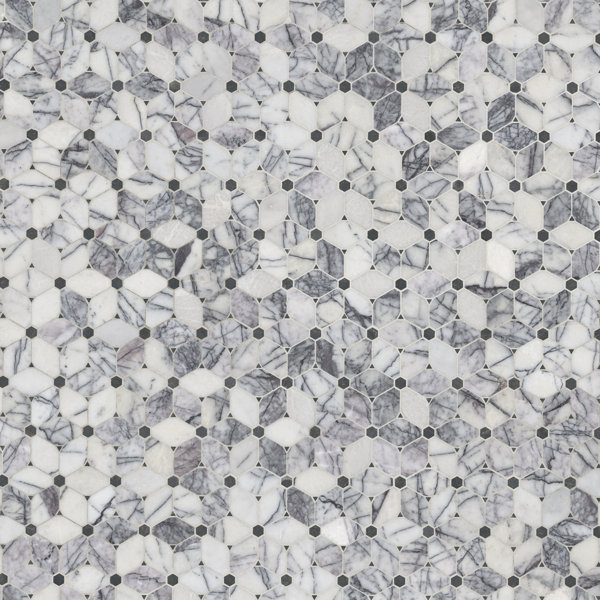 Lucera Avella x 11 in. x 12 in. Polished Marble Mosaic Floor and Wall Tile