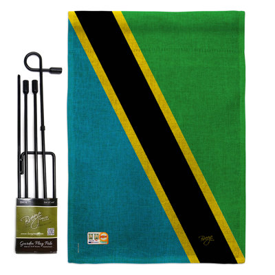 Double Sided 18.5'' H x 13'' W Burlap Flag Set