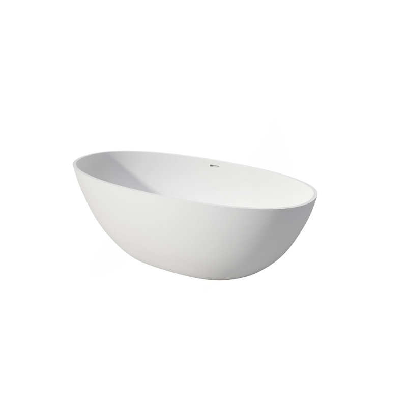 Baignoire profonde de 65 po à surface solide de qualité supérieure, Matte White
