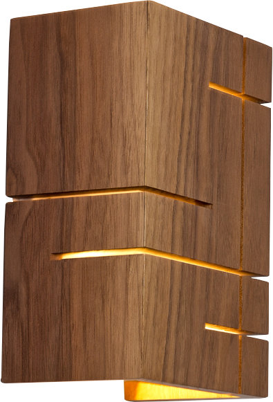 Claudo LED Flush Mounted Sconce, Oiled Walnut, Damp