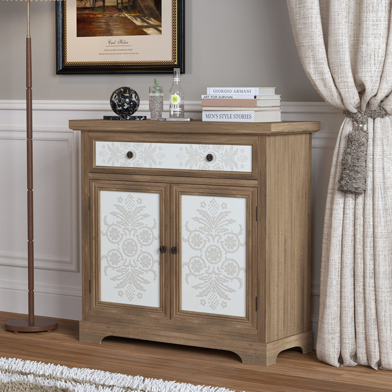 Buffet décoratif, buffet en bois avec tiroir et portes doubles