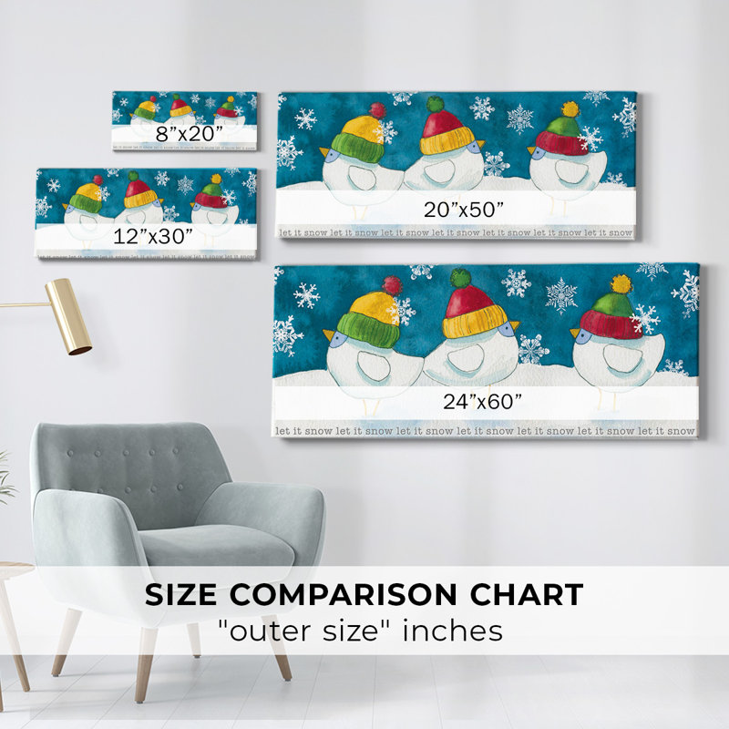 Joyeux bonhommes de neige, H 20 po x l 50 po x P 1,5 po