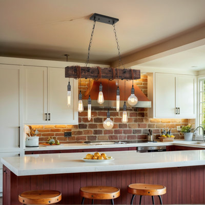 8 - Light Kitchen Island Linear Pendant