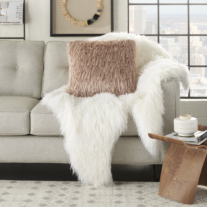 Housse de coussin carré et insert, Rosé