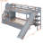 Gray Twin-over-twin Bunk Beds With Storage And Slide, Solid Wood Construction