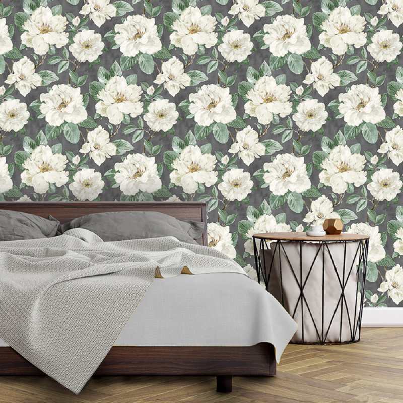 Mariela 10m x 69cm Matte Wallpaper Roll, Dark Grey