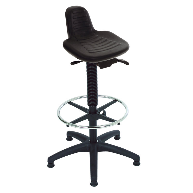 Adjustable Height Ergonomic Industrial Stool with Footrest