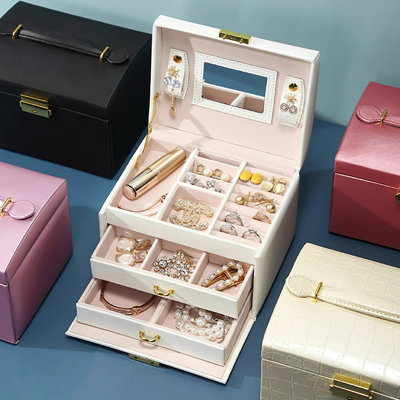 Faux Leather Jewelry Box
