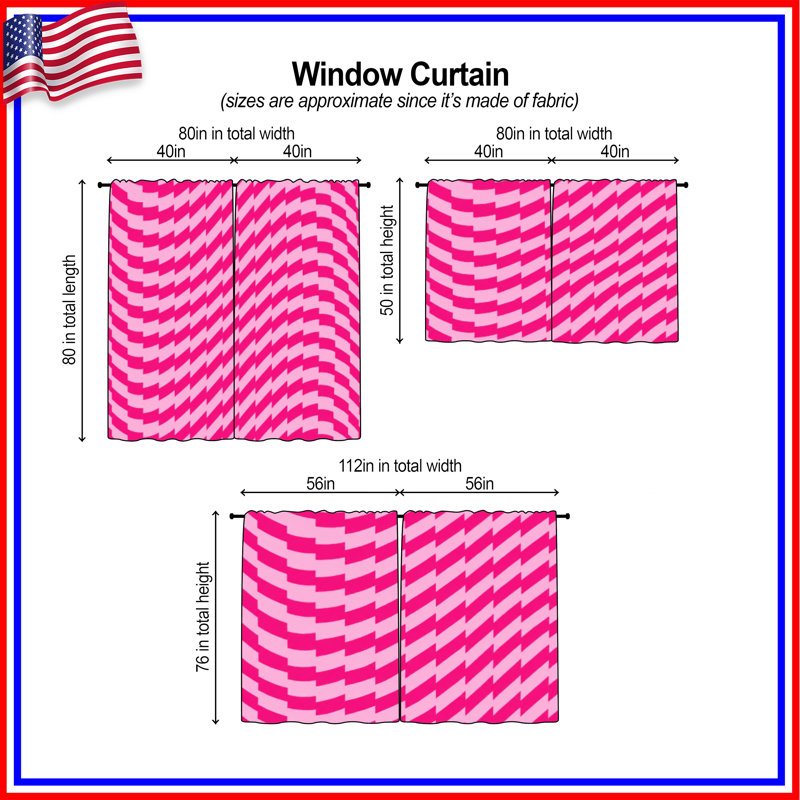 Rideau optique obscurcissant rose et obscurcissant - 2 panneaux, 20in x 80in - 2 panels, Sheer