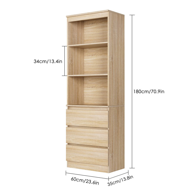 Isla 180 cm H x 60 cm W Standard Bookcase, Oak