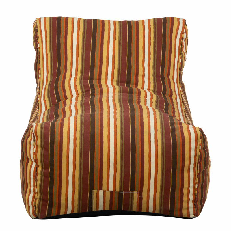 Yukon Fabric Outdoor Friendly Bean Bag Lounger, Striped Brown
