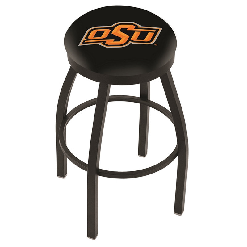 NCAA 36" Swivel Bar Stool, Oklahoma State, Black