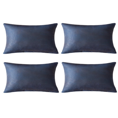 Ensemble de 4 housses de coussin en similicuir