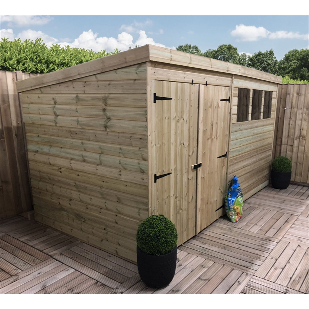 Terrey 14 ft. W x 7 ft. D Solid Wood Garden Shed