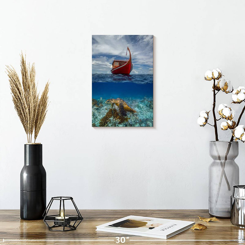 Brampt Exotic Maldivian Turtle, 12" H x 8" W
