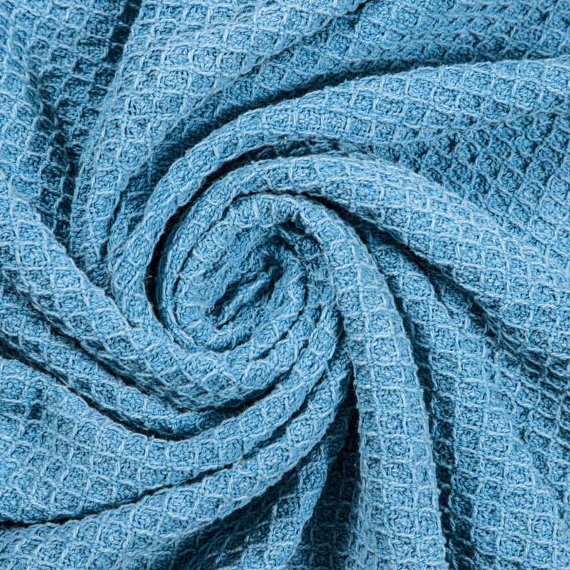 Hand Woven Throw Blanket, Blue