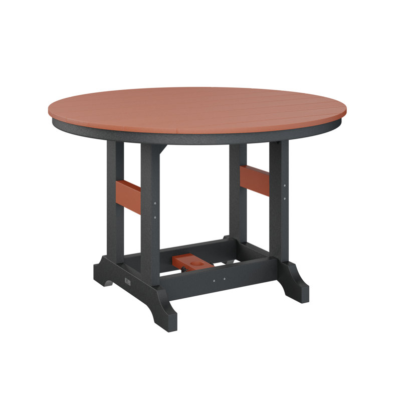 Garden Classic Outdoor Round Bar Table, Mango Orange, Black