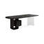 Bureau en bois massif noir + demi-cercle transparent + acier + acrylique avec 2 tiroirs-448856689-448856688