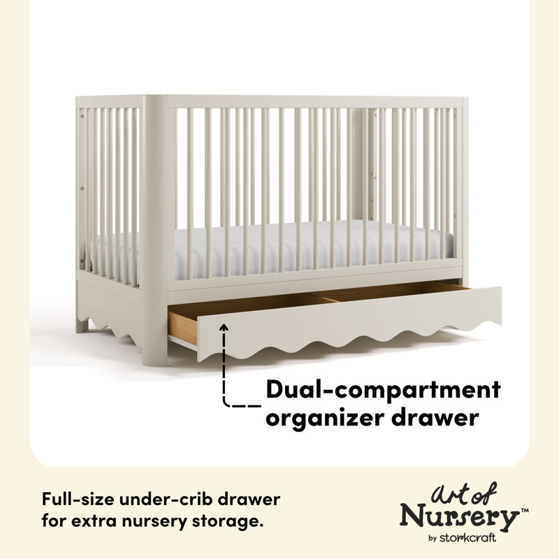 Storkcraft Casablanca Deluxe 5-In-1 Convertible Crib, Frosted Oat