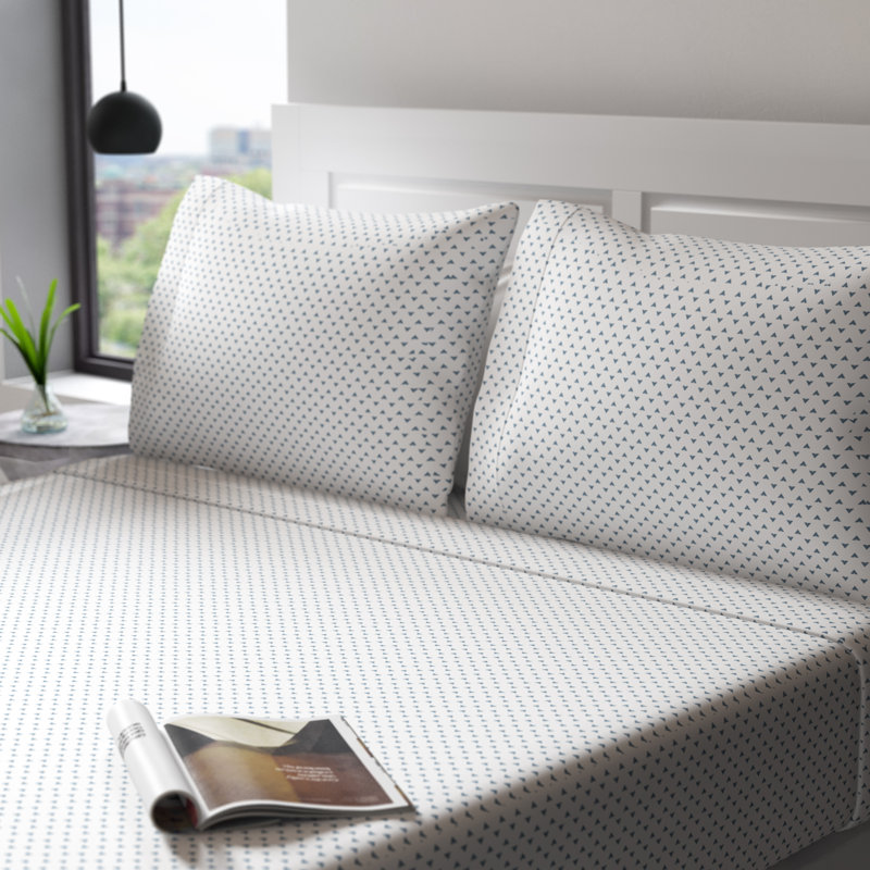 Ensemble de draps en percale 100% coton à densité de tissage 250 fils Sonoran, Zinc, Très grand