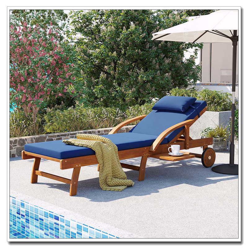 Chaises longues d'extérieur 77,5 ", 1, Marine