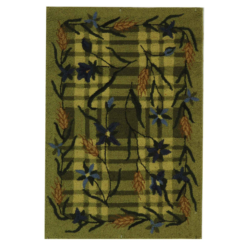 Hand Hooked Wool Pile Rug, Rectangle 3'9" x 5'9"