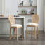 2 pièces, tabourets de bar en bois massif, revêtement beige, dossier, pour 2 chaises de comptoir, beige, cuisine