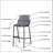 Upholstered Counter Stool with Metal Frame-1946632723