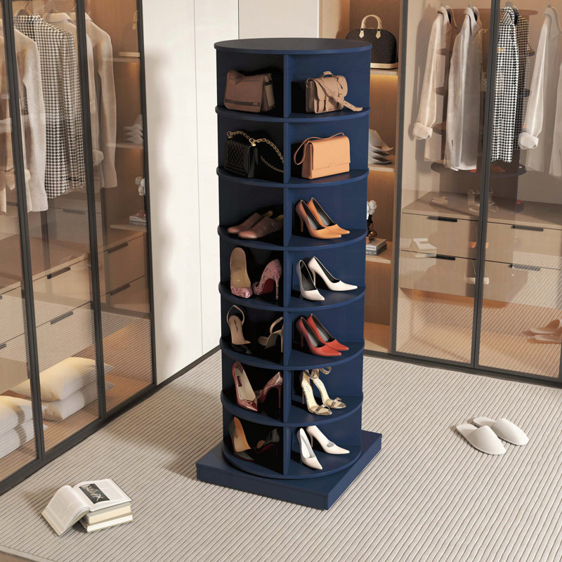Armoire à chaussures 7 couches Blue 360, 23.62" H x 56.14" W x 23.62" D, Navy Blue