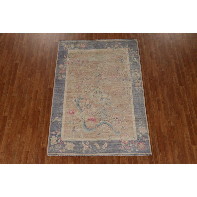 One-of-a-Kind 5'0" X 7'0" New Age Wool Area Rug in Pink