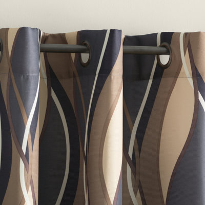 Ogee Print Semi-Sheer Grommet Curtain Panel