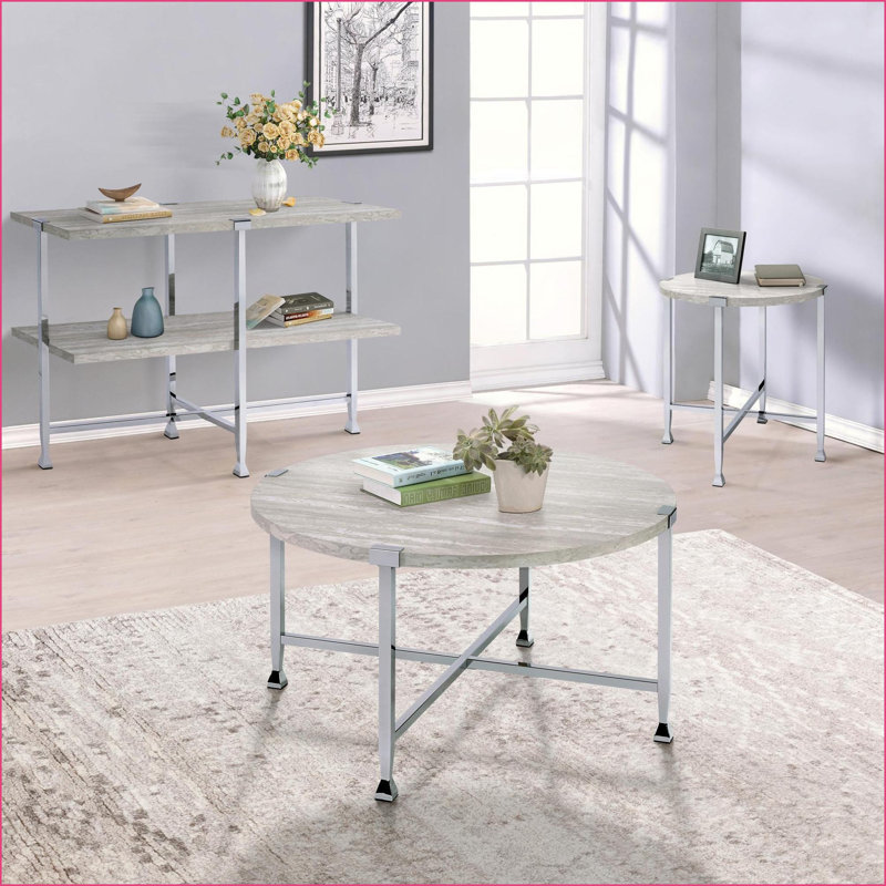 Chêne rustique & amp; Table basse noire avec portes coulissantes en verre - Rangement caché peu encombrant pour le salon