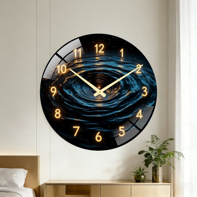 Horloge murale élégante en verre de 24 po
