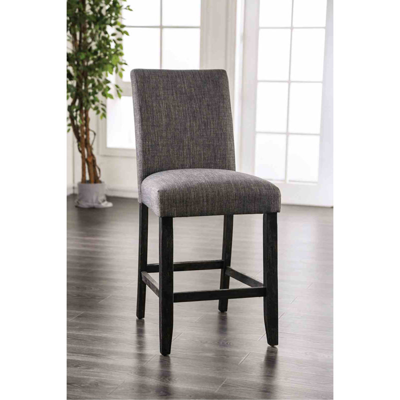 Chaise à hauteur de comptoir rustique 2 pièces, Gris