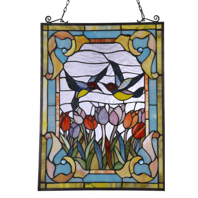 Panneau de fenêtre tulipes