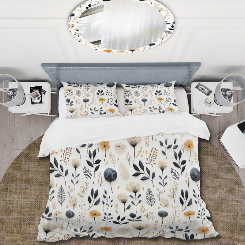 Ensemble de housse de couette Hooriya, Housse de couette simple + 1 taie décorative stan